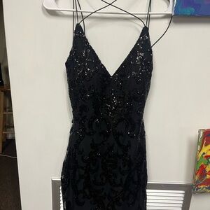Elegant Black Sequin Dress